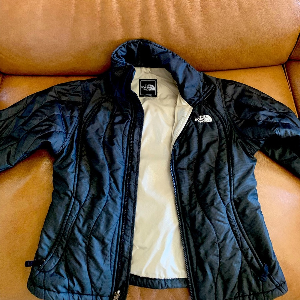The North Face, black insulated jacket.